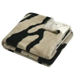 Plaid fausse fourrure zèbre (130 x 160 cm) Fauves Taupe