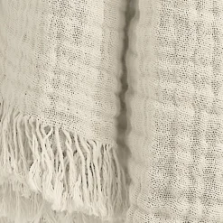 Plaid gaze de coton (180 x 220 cm) Gaïa Beige pampa