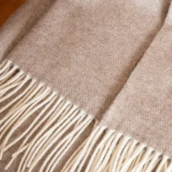 Plaid laine et cachemire (140 x 200 cm) Côme Beige