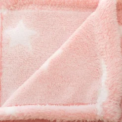 Plaid polaire phosphorescent enfant (125 x 150 cm) Voie lactée Rose