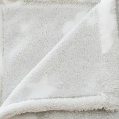 Plaid polaire phosphorescent enfant (125 x 150 cm) Voie lactée Gris clair