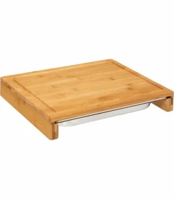 Planche à découper avec bac récupérateur (35 x 28 cm) Bois naturel