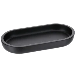 Plateau de rangement ovale (19,5 cm) Japandi Noir
