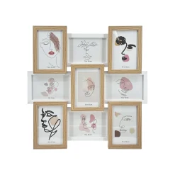 Pêle-mêle mural 9 photos bois (H45 cm) Zola Beige