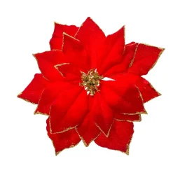 Poinsettia de Noël (D24 cm) Venezia Rouge
