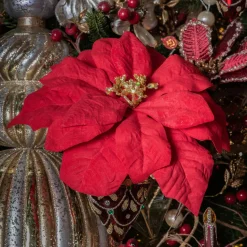 Poinsettia de Noël Giana sur clip (D26 cm) Rouge