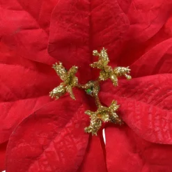 Poinsettia de Noël Noelie sur clip (D16 cm) Rouge