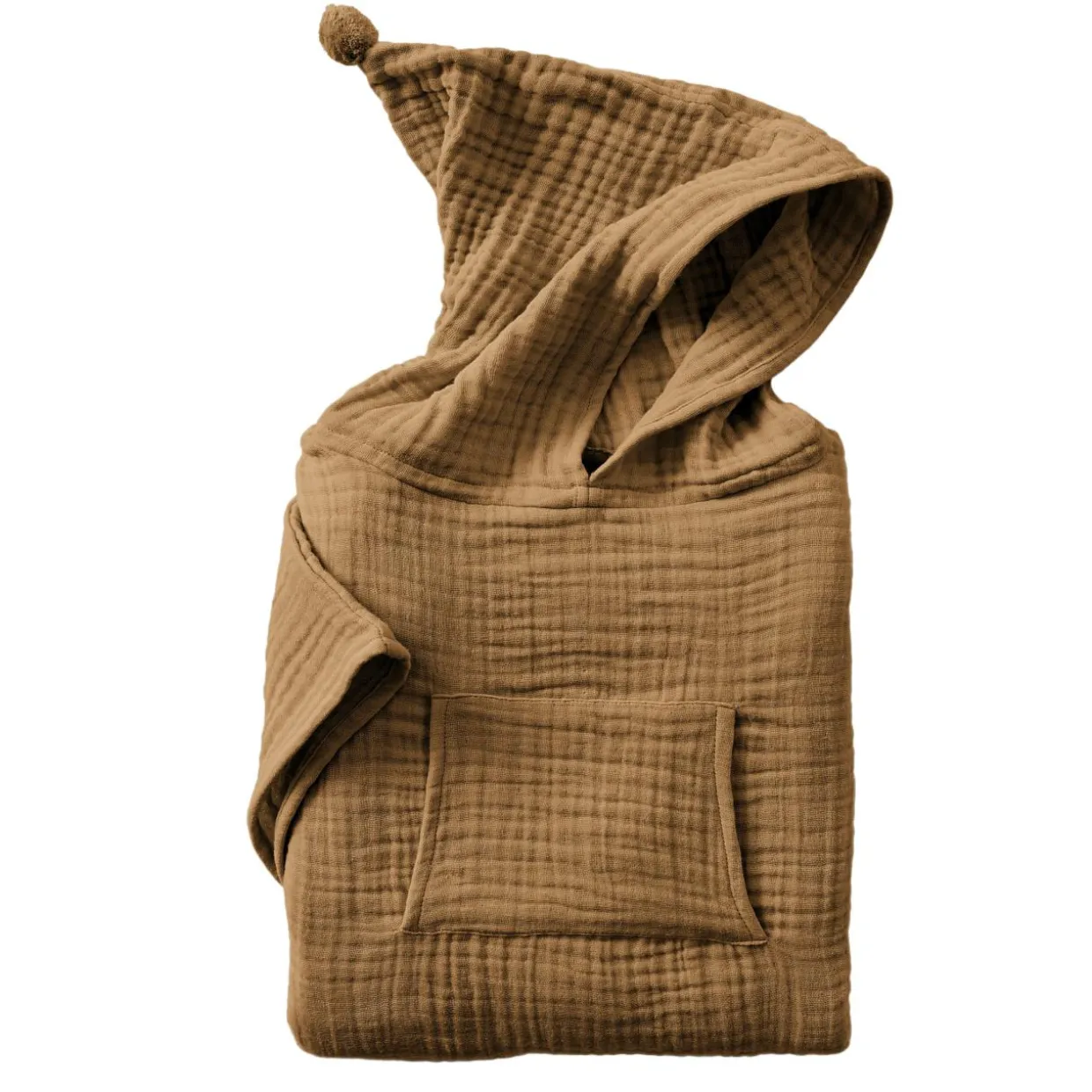 Poncho de bain enfant gaze de coton 2/5 ans Gaïa Camel