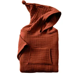 Poncho de bain enfant gaze de coton 2/5 ans Gaïa Terracotta