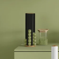 Porte capsules café (H35 cm) Nespresso Nera noir et naturel