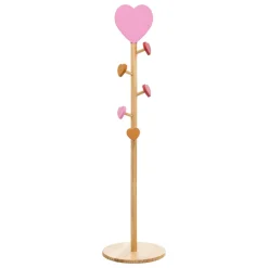 Porte manteau enfant bois (H135 cm) Amour Rose