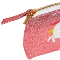 Porte monnaie paillettes enfant (11 cm) Licorne Rose