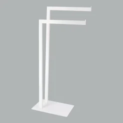 Porte serviette 2 barres (H81 cm) Métal Blanc