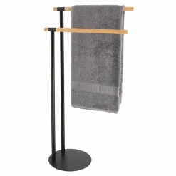 Porte serviette 2 barres (H77 cm) Bambou Noir