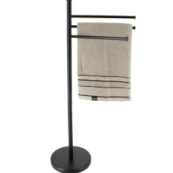 Porte serviette 3 niveaux en métal (H86 cm) Homy Noir