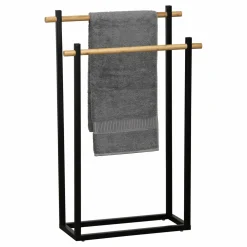 Porte serviette à poser 2 barres (H82 cm) Bambou Noir