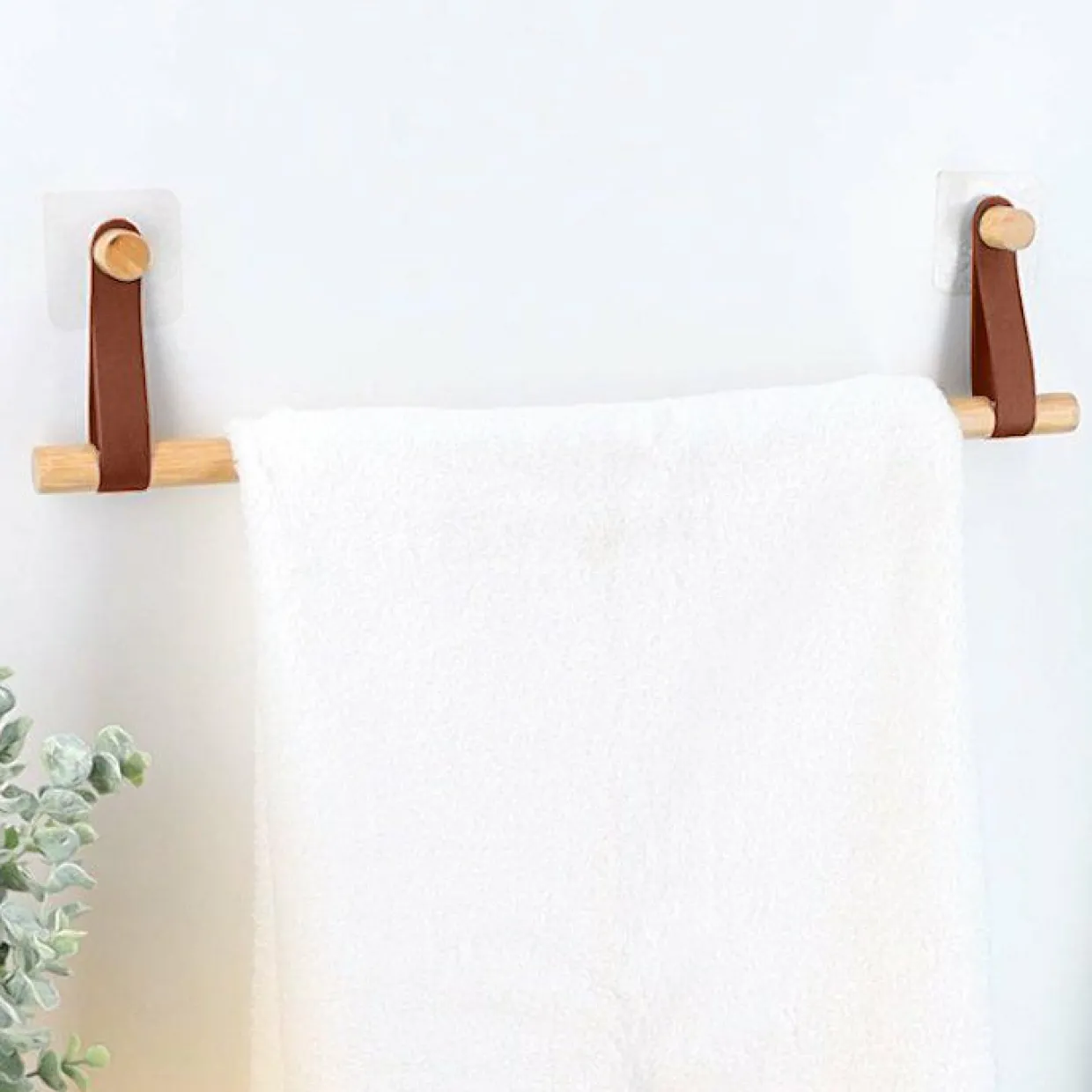 Porte serviette adhésif 1 barre (50 cm) Easy Chic Caramel