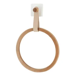 Porte serviette adhésif arrondi (D21 cm) Easy Chic Beige