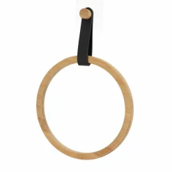 Porte serviette adhésif arrondi (D21 cm) Easy Chic Noir