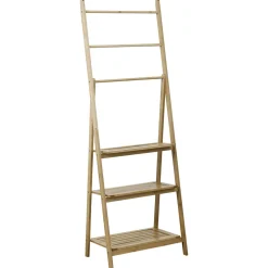 Porte serviette avec tablette de rangement bambou (H152 cm) Hanoï