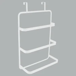 Porte serviette sur porte 3 barres (42 x H69 cm) Métal Blanc