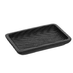 Porte-savon en résine effet bois Scandi Noir