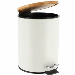 Poubelle à pédale avec frein de chute Timeless Blanche