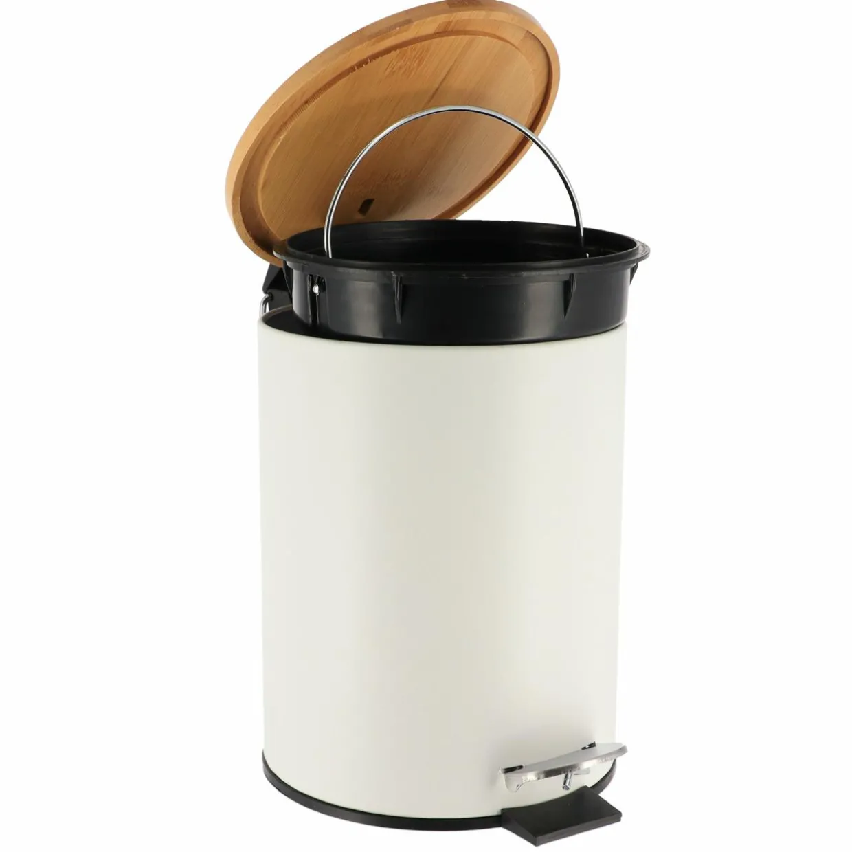 Poubelle à pédale avec frein de chute Timeless Blanche