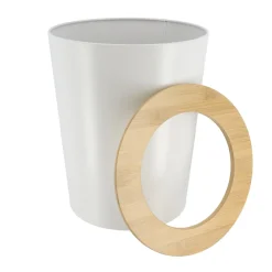 Poubelle salle de bain 5L Purebamboo Blanc