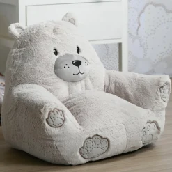 Pouf ourson enfant (45 x 45 cm) Jules Beige