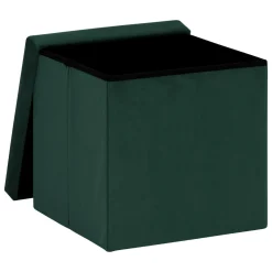 Pouf pliable simple velours ( 38 x 38 cm) Tess Vert