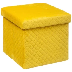 Pouf pliant Velours Jack Jaune