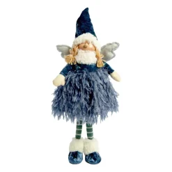 Poupée de Noël (H45 cm) Ange en plume Bleu nuit