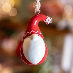 Père Noël à suspendre (H6 cm) Dolomite Rouge et blanc