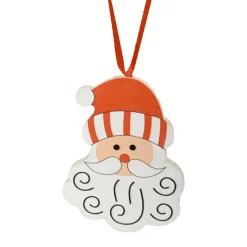 Père Noël à suspendre (H7 cm) Jolie moustache Rouge et blanc