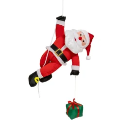 Père Noël à suspendre (H60 cm) Magnus et son cadeau