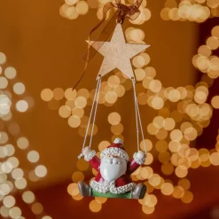 Père Noël à suspendre (H13 cm) Volant Multicolore