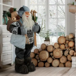 Père Noël déco traditionnel (H120 cm) Arnold