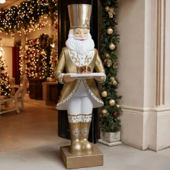 Père Noël Géant (H175 cm) Gabriel costumé Or