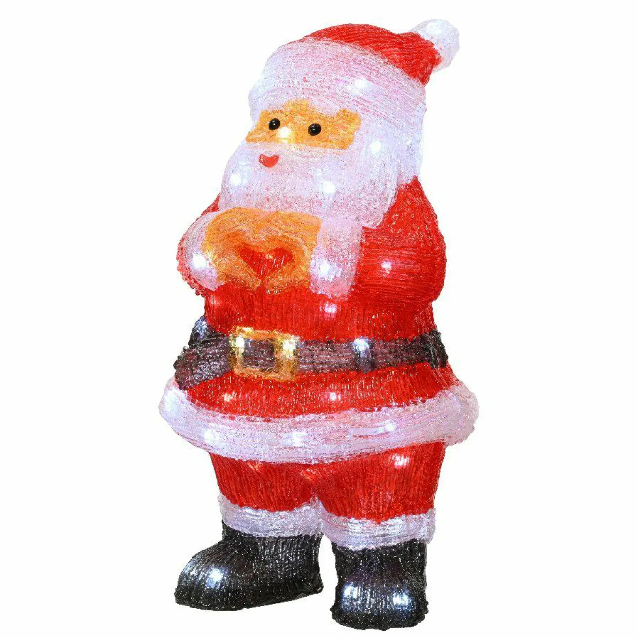 Père Noël lumineux 60 LED (H41 cm) Billy Blanc froid