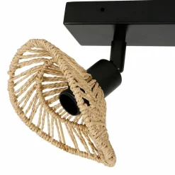 Rampe de spot 2 abat-jours (L32 cm) Ozana Noir et beige