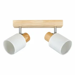 Rampe de spot 2 abat-jours (L37,5 cm) Tissu Blanche