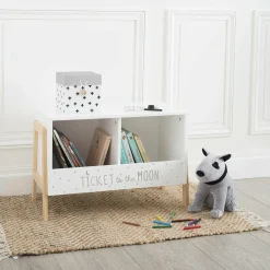 Rangement enfant casier double (H40 cm) Ecriture Blanc