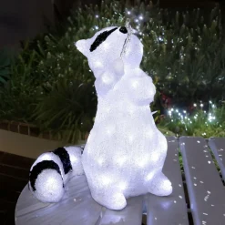 Raton laveur lumineux 60 LED (H40 cm) Marcel blanc froid