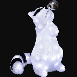 Raton laveur lumineux 60 LED (H40 cm) Marcel blanc froid