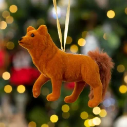 Renard de Noël à suspendre (H7 cm) Milou Marron