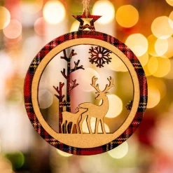 Renne à suspendre (D9 cm) En promenade Rouge