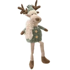 Renne de Noël à asseoir (H38 cm) Monsieur Chic Beige