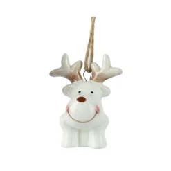 Renne de Noël à suspendre (H6 cm) Dolomite Blanc