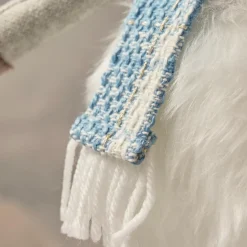 Renne de Noël debout (H56 cm) Stan Gris et fourrure blanche